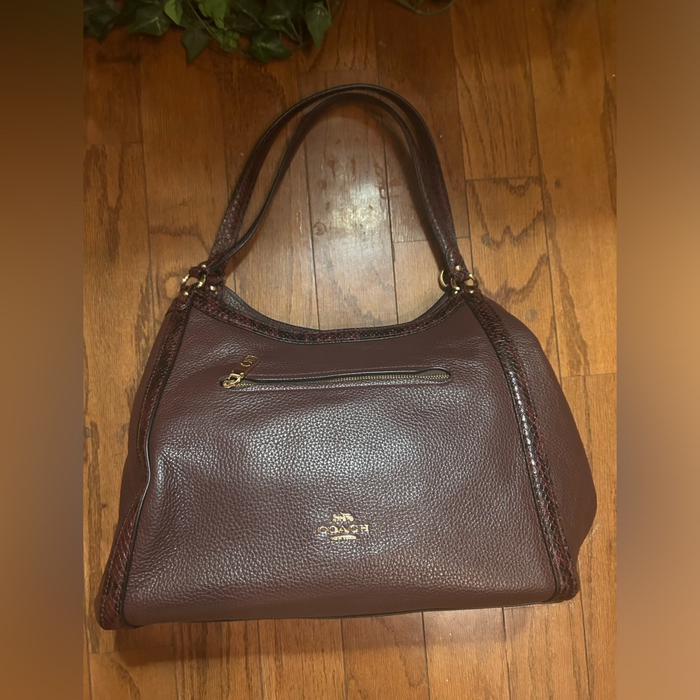 Coach Dark Brown Leather Hobo Tote with Gold Hardware - Picture 3 of 11